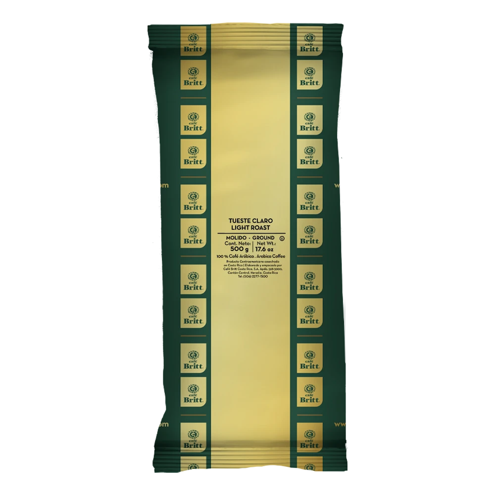 Café Britt Light Roast coffee package on a white background