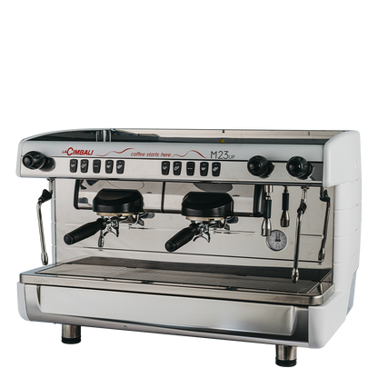 Cimbali M23 espresso machine on a white background