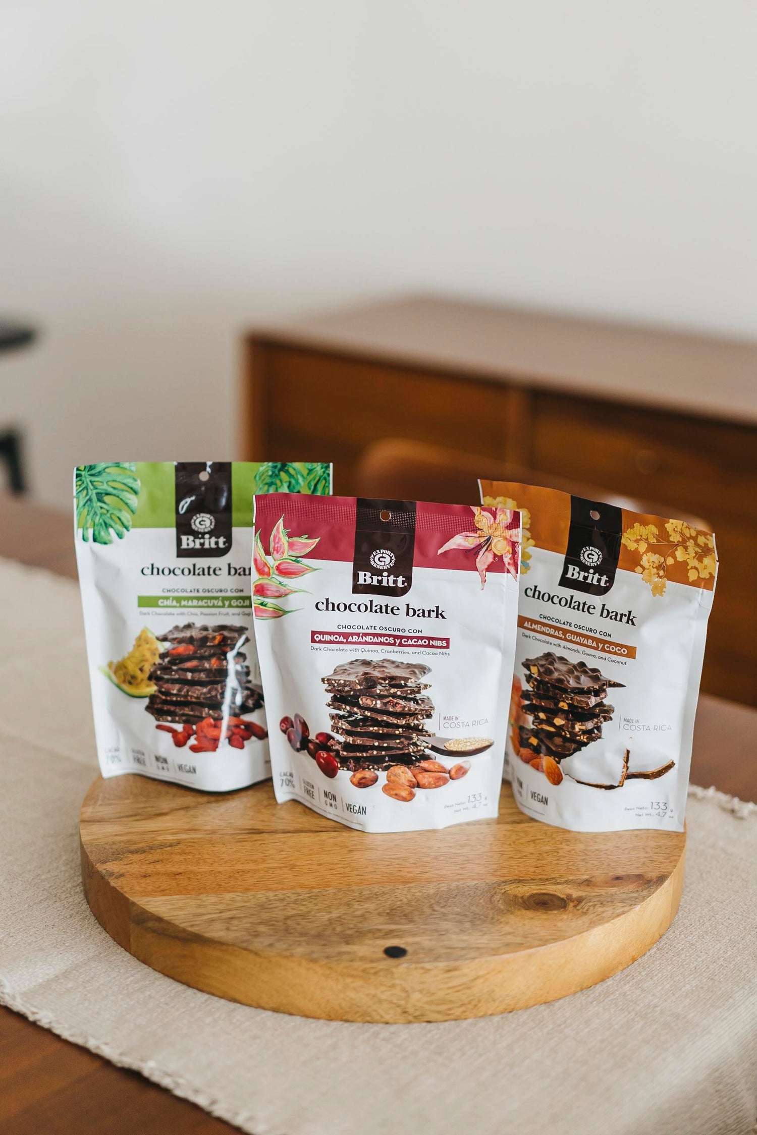 3 flavors of the Britt Chocolate Bark