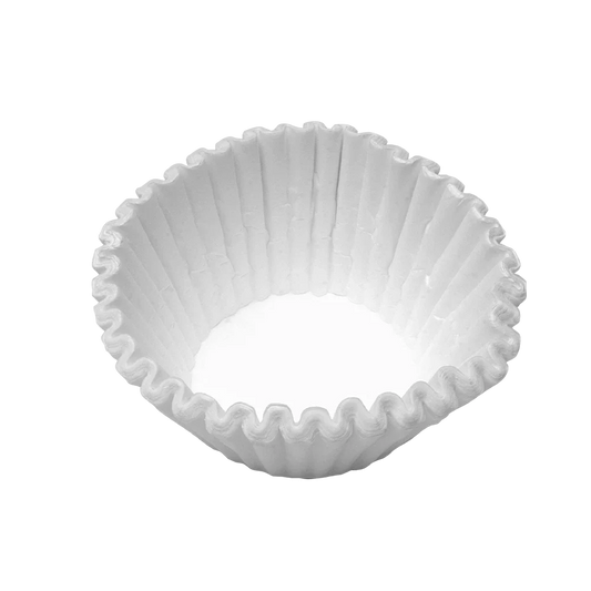 White coffee filter liner on a white background