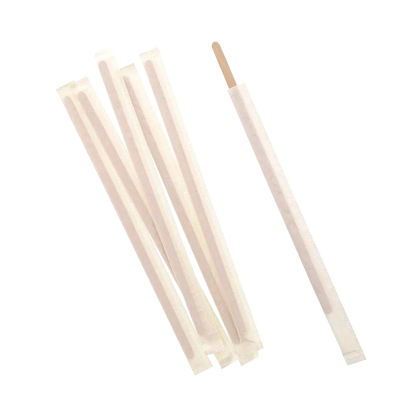 Set of wooden straws on a white background