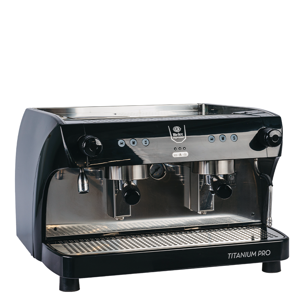 Espresso machine Britt Espresso 'Titanium Pro' on a white background 