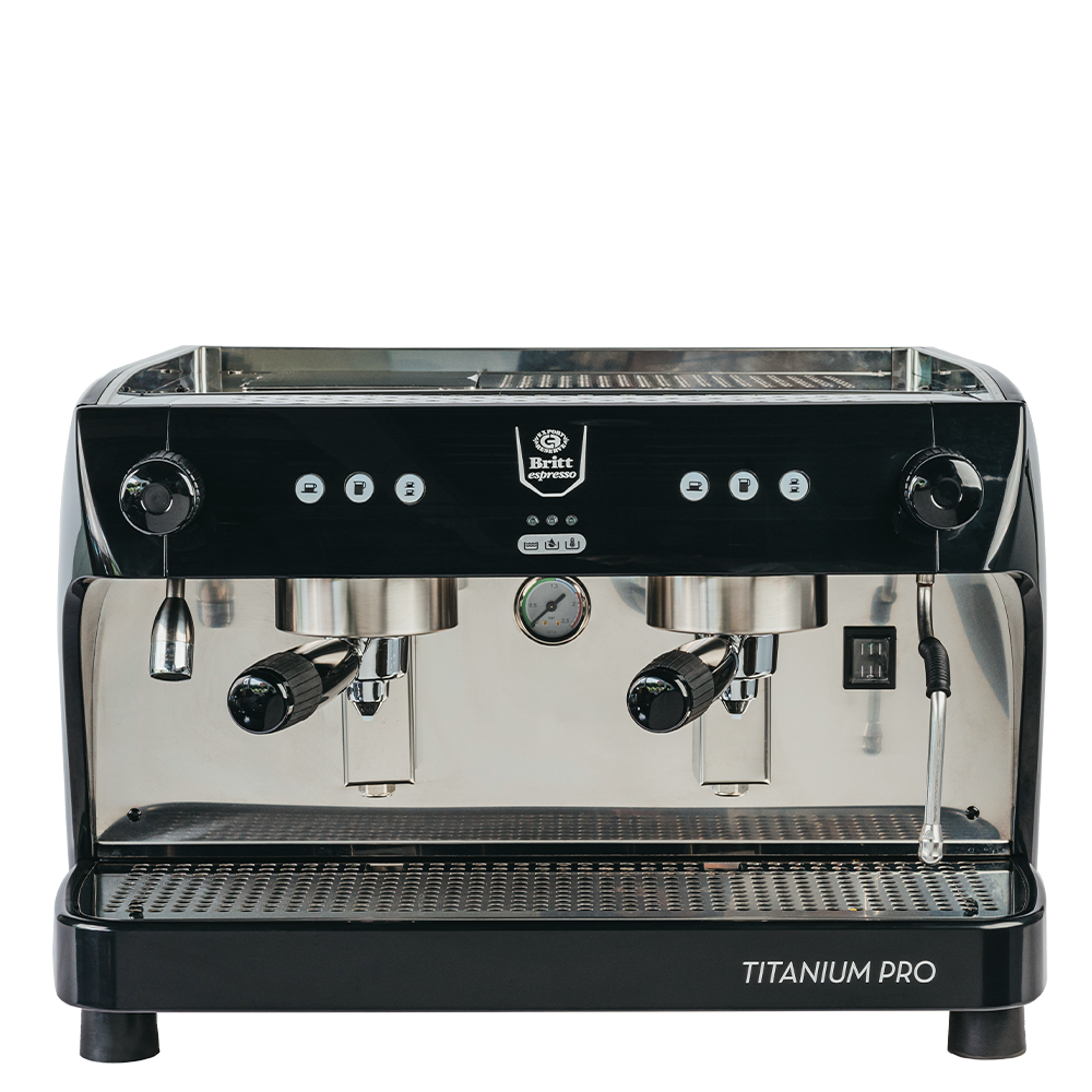 Espresso machine Britt Espresso 'Titanium Pro' on a white background