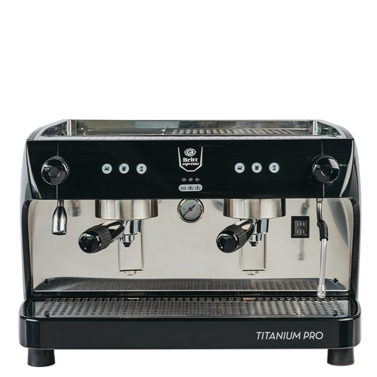 Espresso machine Britt Espresso 'Titanium Pro' on a white background