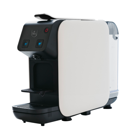 White Britt Espresso Kubo Capsule Machine 